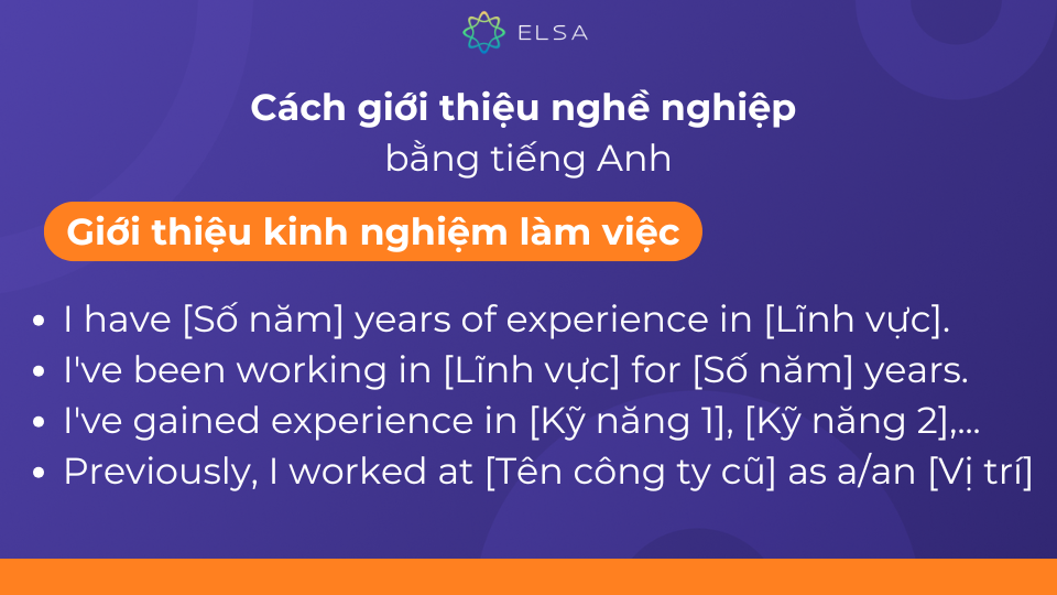 Những mẫu câu giới thiệu kinh nghiệm làm việc Những mẫu câu giới thiệu kinh nghiệm làm việc