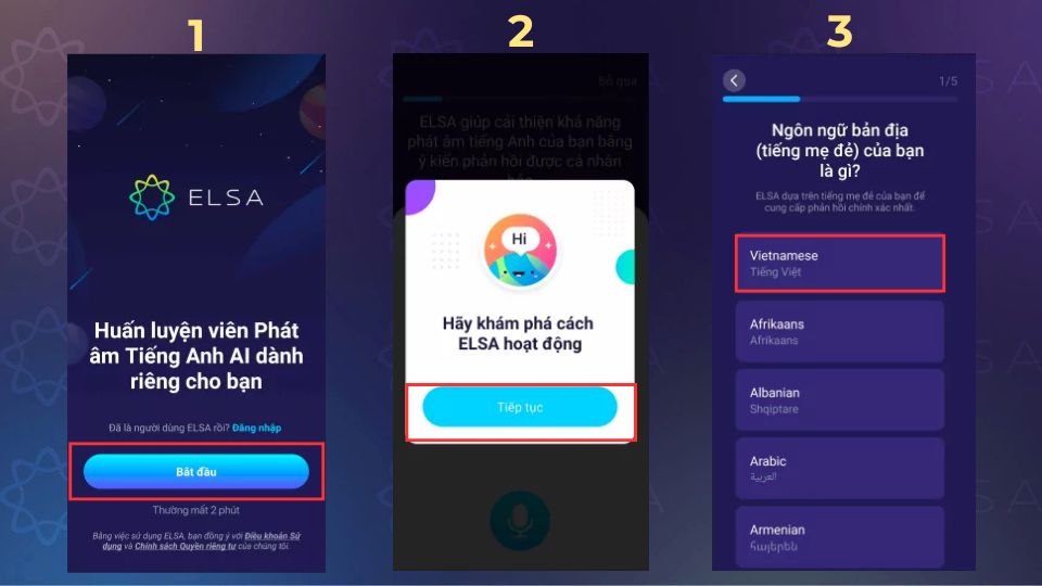 Hướng dẫn đăng ký dùng thử miễn phí tài khoản ELSA có phí 7 ngày bước 1-3 Hướng dẫn đăng ký dùng thử miễn phí tài khoản ELSA có phí 7 ngày bước 1-3