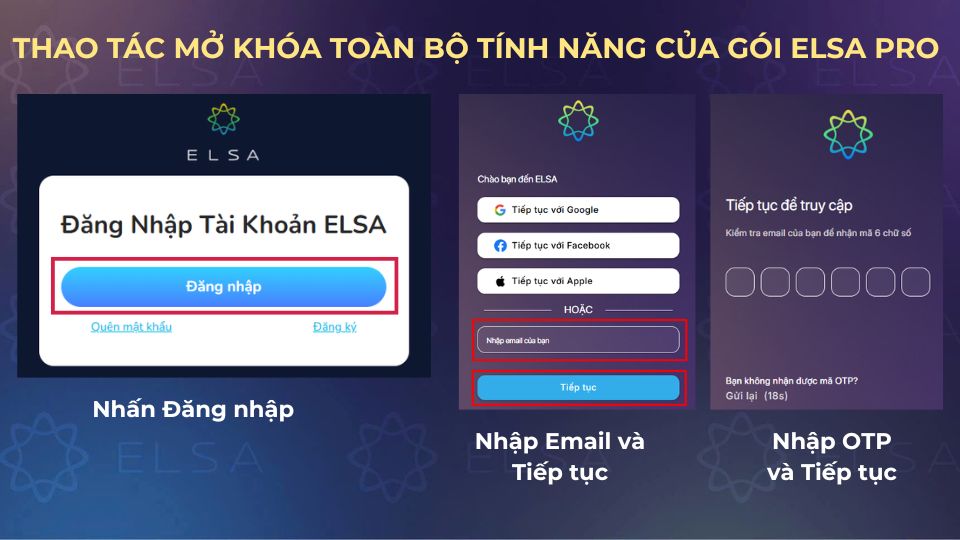Thao tác mở khóa toàn bộ tính năng của gói ELSA Pro Thao tác mở khóa toàn bộ tính năng của gói ELSA Pro