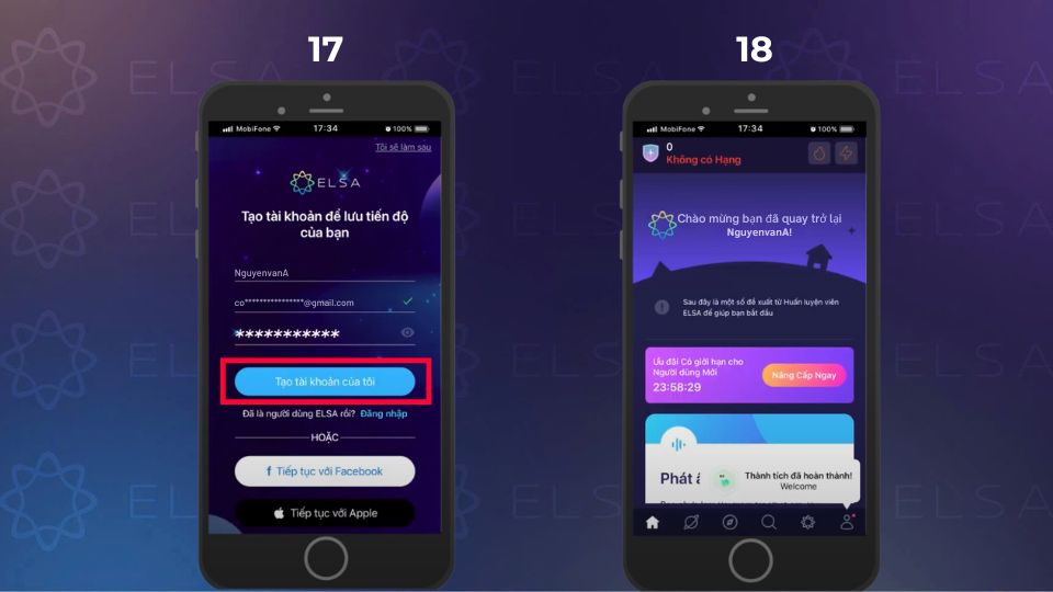 Cách tải ELSA Speak cho hệ điều hành iOS - bước 17, 18