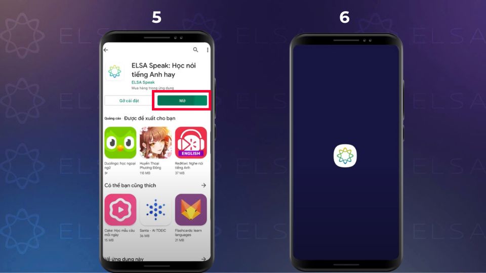 Cách tải ELSA Speak cho hệ điều hành Android - bước 5, 6