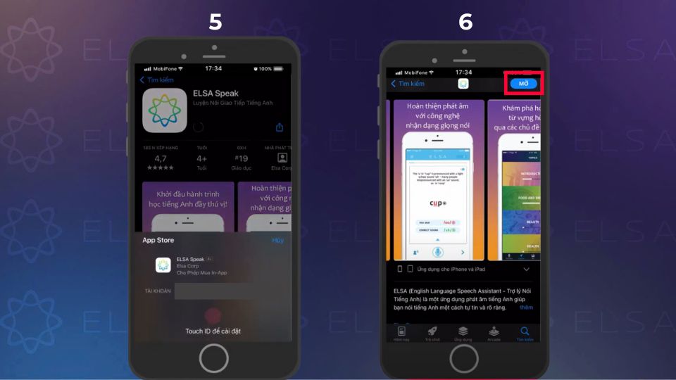 Cách tải ELSA Speak cho hệ điều hành iOS - bước 5, 6