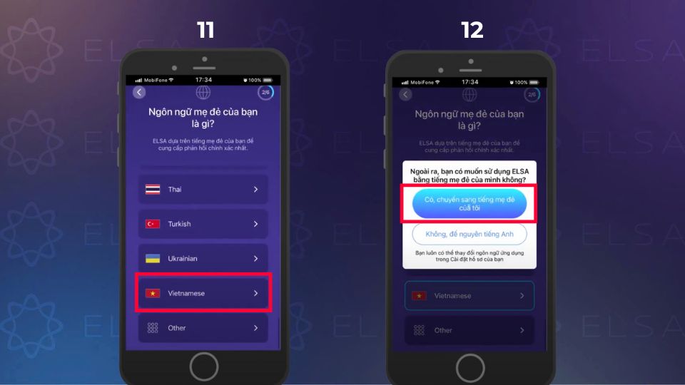 Cách tải ELSA Speak cho hệ điều hành iOS - bước 11, 12
