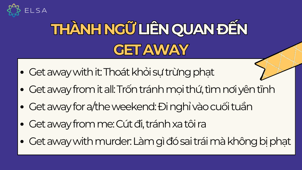 Thành ngữ liên quan đến Get away Thành ngữ liên quan đến Get away