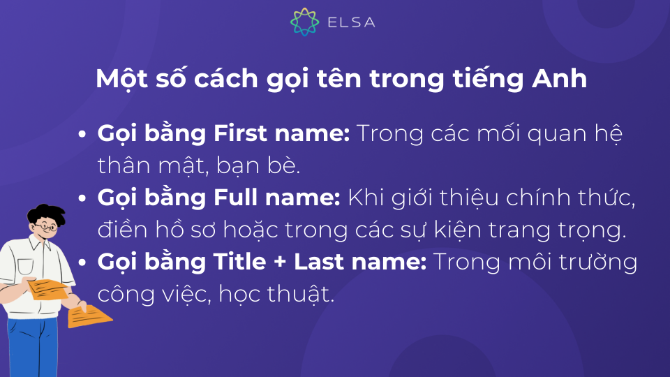 Một số cách gọi tên khác trong tiếng Anh Một số cách gọi tên khác trong tiếng Anh