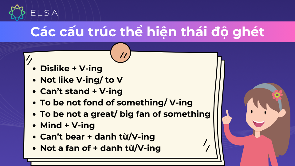 Các cấu trúc thể hiện thái độ ghét trong tiếng Anh Các cấu trúc thể hiện thái độ ghét trong tiếng Anh