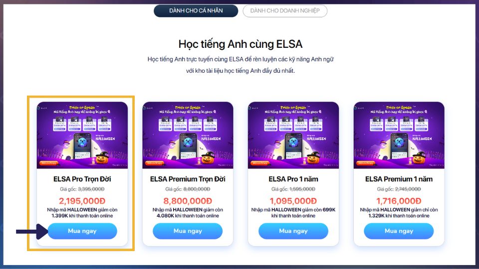 Hướng dẫn mua ELSA Pro bước 1
