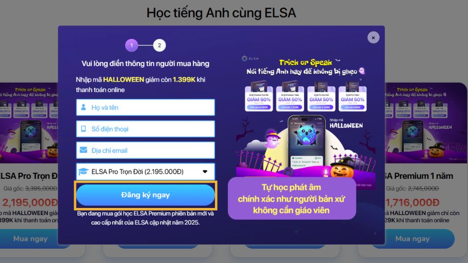 Hướng dẫn mua ELSA Pro bước 3