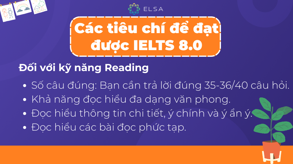 Cần tiêu chí để đạt được IELTS 8.0 đối với kỹ năng Reading Cần tiêu chí để đạt được IELTS 8.0 đối với kỹ năng Reading