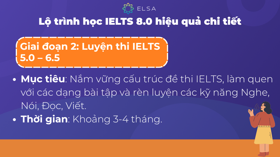 Giai đoạn 2 học IELTS 8.0 tập trung vào việc làm quen với cấu trúc đề thi IELTS Giai đoạn 2 học IELTS 8.0 tập trung vào việc làm quen với cấu trúc đề thi IELTS