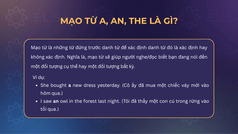 Mạo từ đóng vai trò quan trọng trong ngữ pháp tiếng Anh