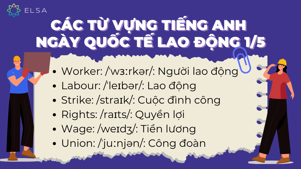 Các từ vựng tiếng Anh ngày Quốc tế Lao động 1/5 Các từ vựng tiếng Anh ngày Quốc tế Lao động 1/5