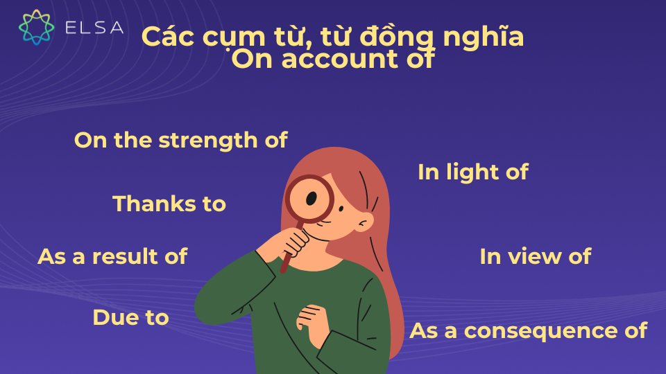 Các cụm từ, từ đồng nghĩa On account of