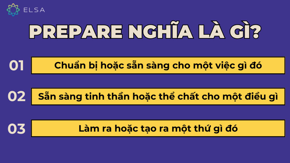 Prepare nghĩa là gì? Prepare nghĩa là gì?