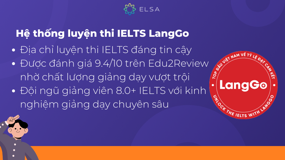 IELTS LangGo là địa chỉ luyện thi IELTS đáng tin cậy, được đánh giá 9.4/10 trên Edu2Review IELTS LangGo là địa chỉ luyện thi IELTS đáng tin cậy, được đánh giá 9.4/10 trên Edu2Review