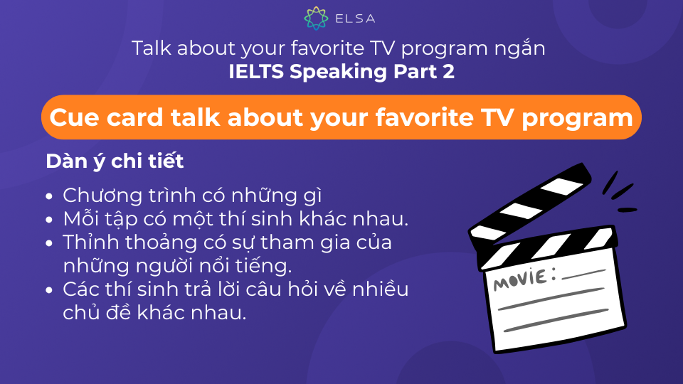 Dàn ý chi tiết cho bài Cue card talk about your favorite TV program Dàn ý chi tiết cho bài Cue card talk about your favorite TV program