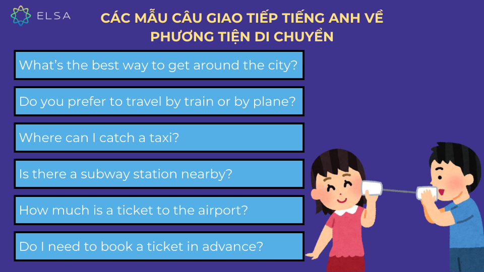 Các mẫu câu giao tiếp tiếng Anh về phương tiện di chuyển Các mẫu câu giao tiếp tiếng Anh về phương tiện di chuyển
