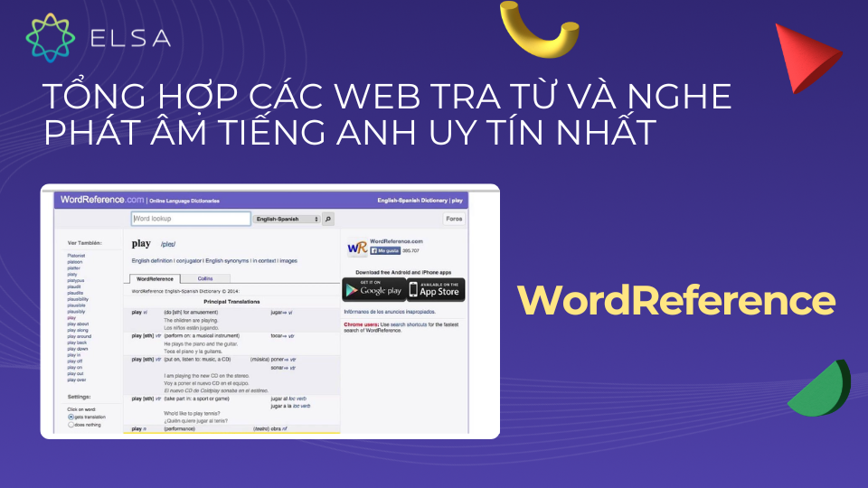 WordReference là web tra từ và nghe phát âm tiếng Anh uy tín WordReference là web tra từ và nghe phát âm tiếng Anh uy tín