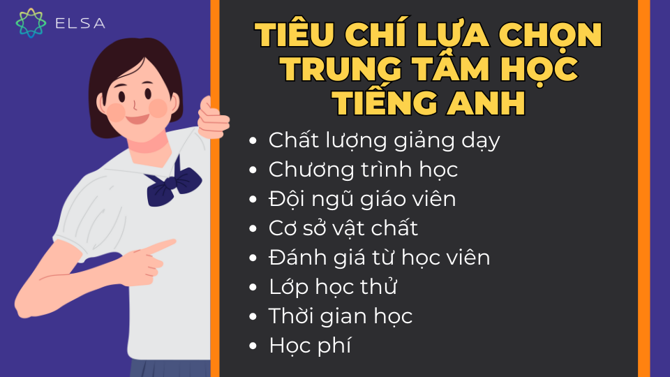 Tiêu chí lựa chọn trung tâm học tiếng Anh Tiêu chí lựa chọn trung tâm học tiếng Anh