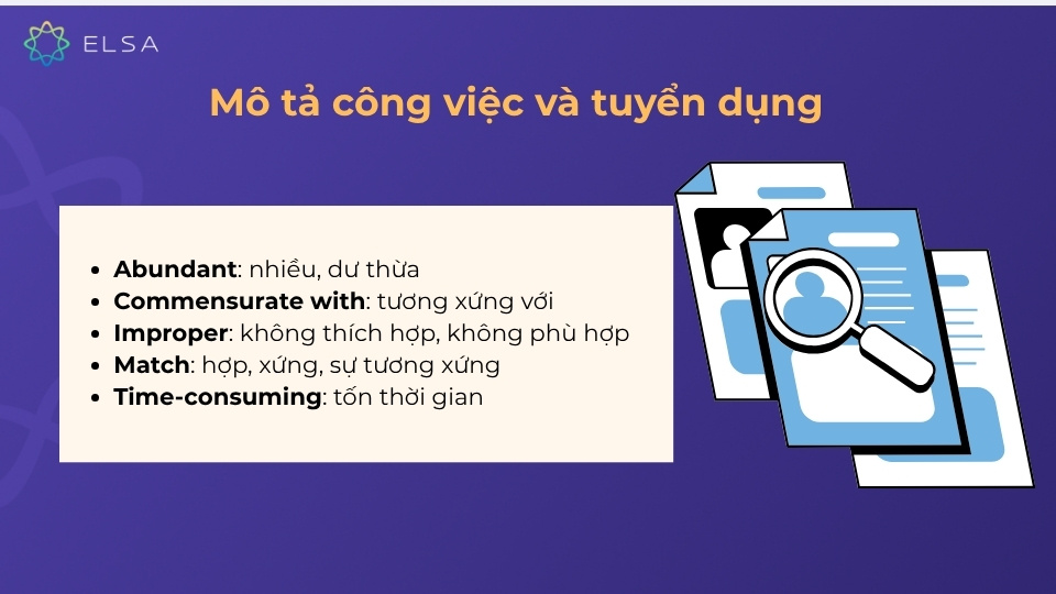 Từ vựng TOEIC về mô tả công việc và tuyển dụng