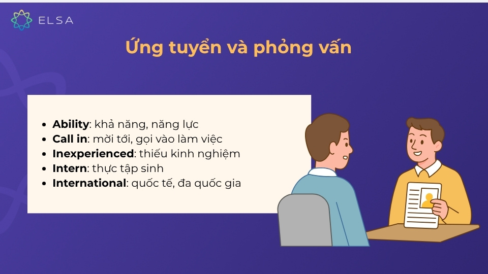 Từ vựng TOEIC về ứng tuyển và phỏng vấn