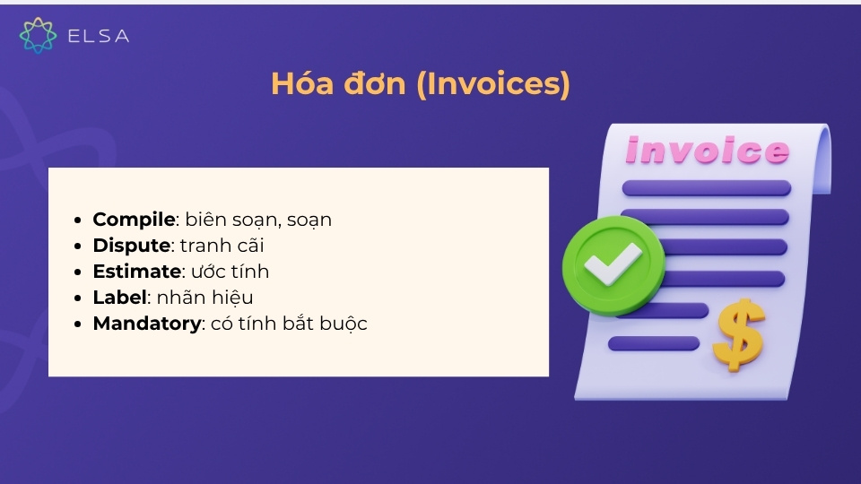 Từ vựng TOEIC về hóa đơn