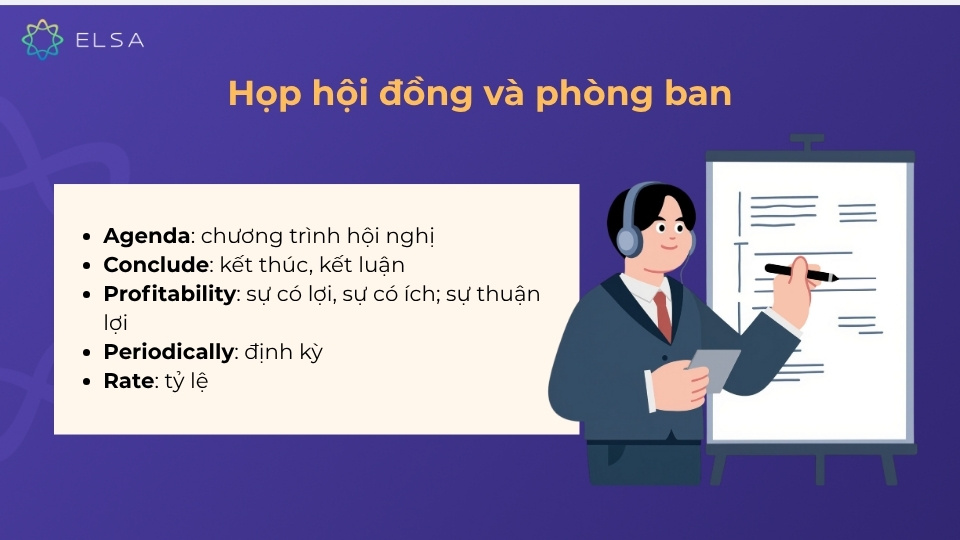 Từ vựng TOEIC về họp hội đồng và phòng ban