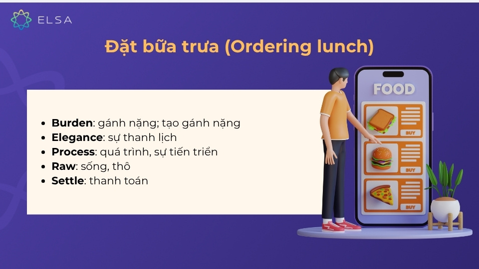 Từ vựng TOEIC về đặt bữa trưa