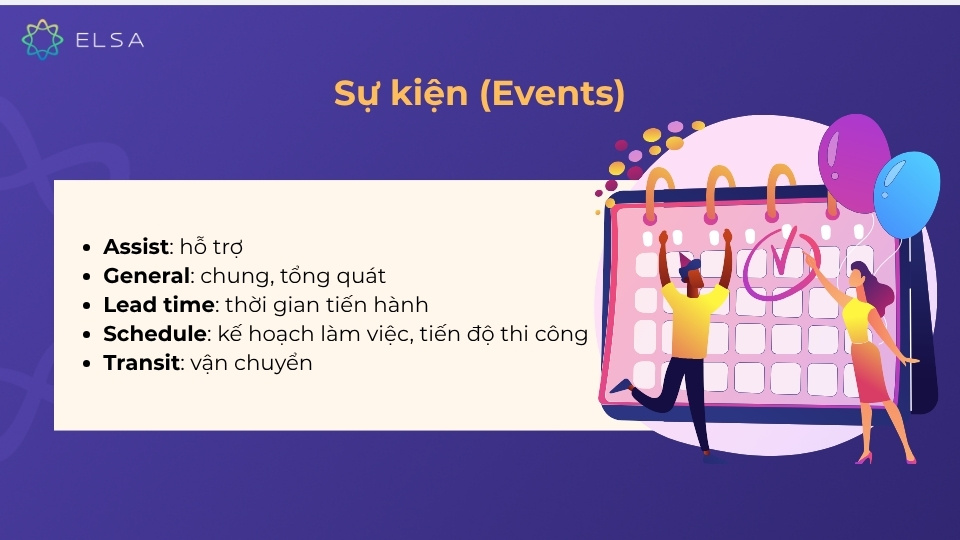 Từ vựng TOEIC về sự kiện