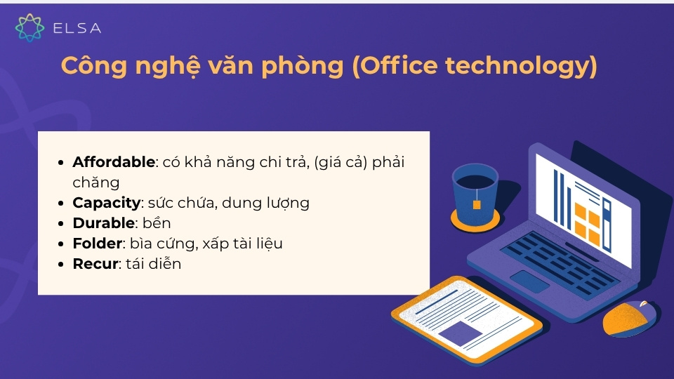 Từ vựng TOEIC về công nghệ văn phòng
