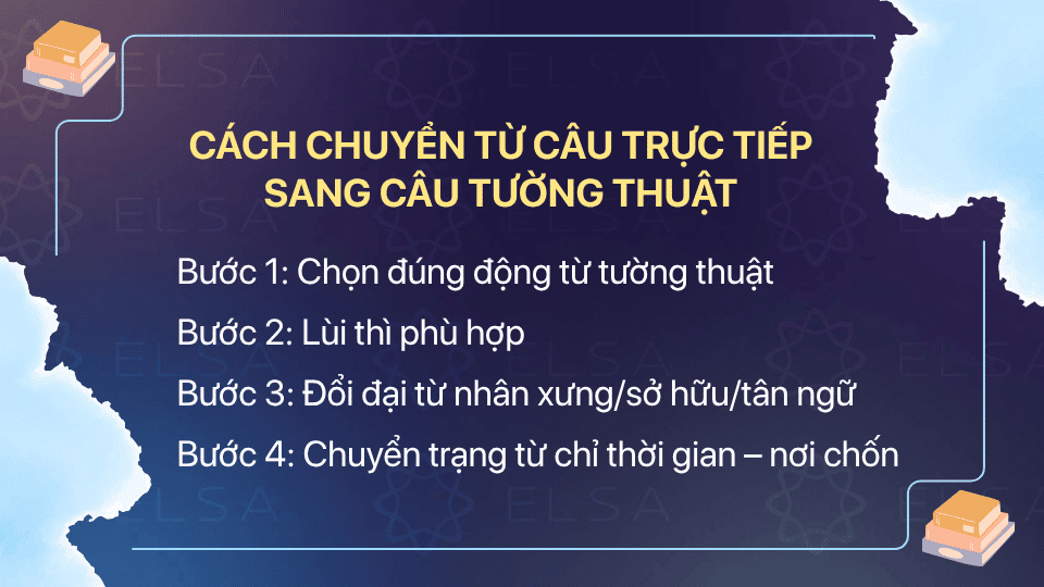 Cách chuyển từ câu trực tiếp sang câu tường thuật