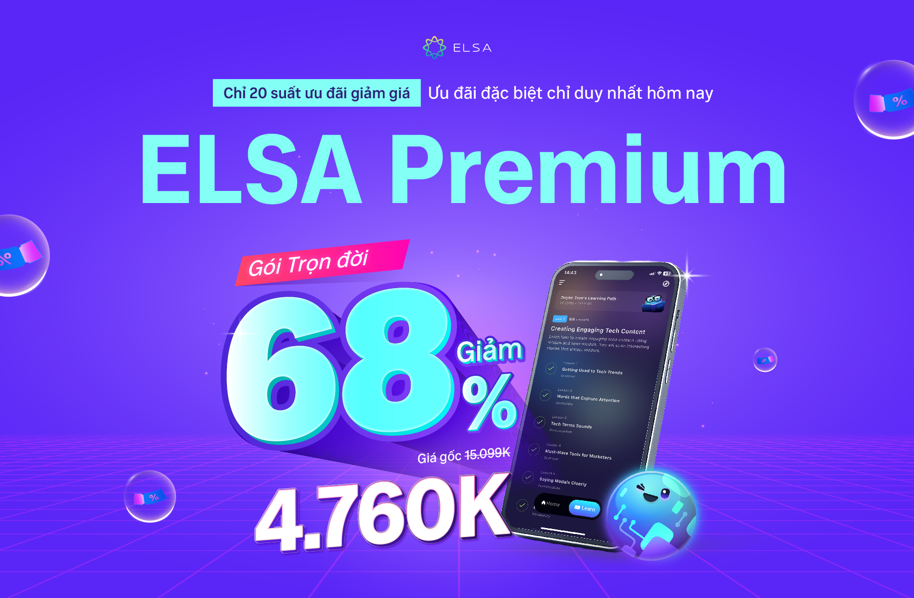 ELSA Premium Trọn Đời