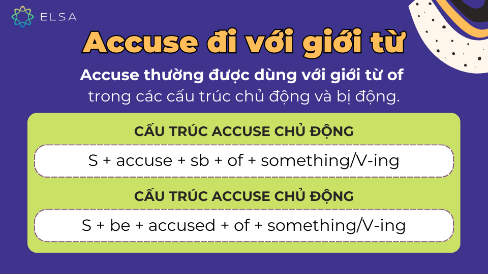 Accuse đi với giới từ gì?