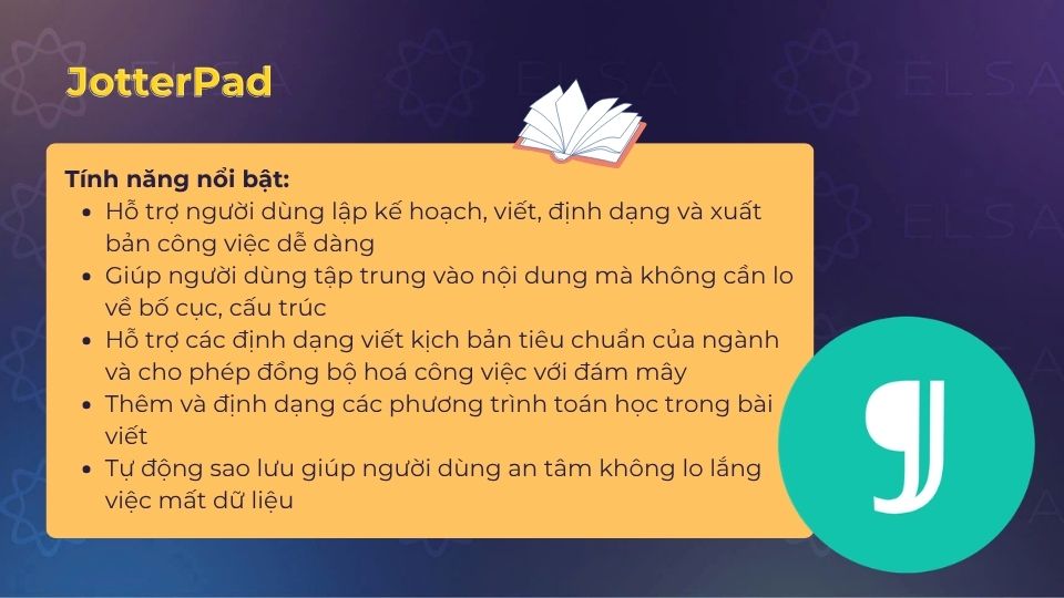 JotterPad mang đến nhiều tính năng nổi trội Phần mềm viết lại đoạn văn tiếng Anh JotterPad
