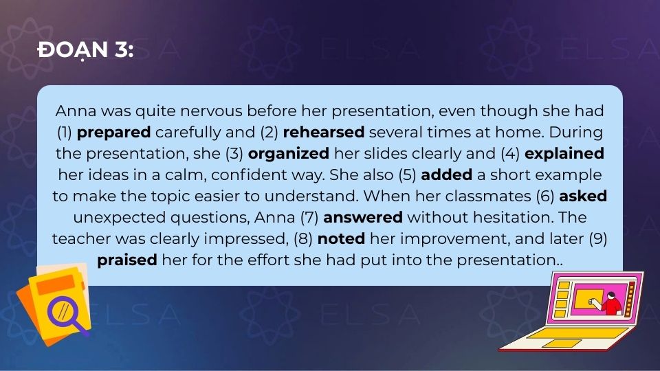 Đoạn văn bài tập phát âm ed 3