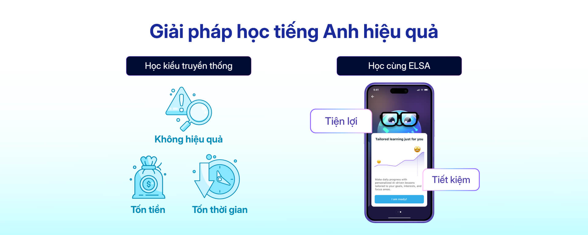 Giải pháp học tiếng Anh hiệu quả cùng ELSA Speak – học tiện lợi, tiết kiệm thời gian và chi phí so với cách truyền thống