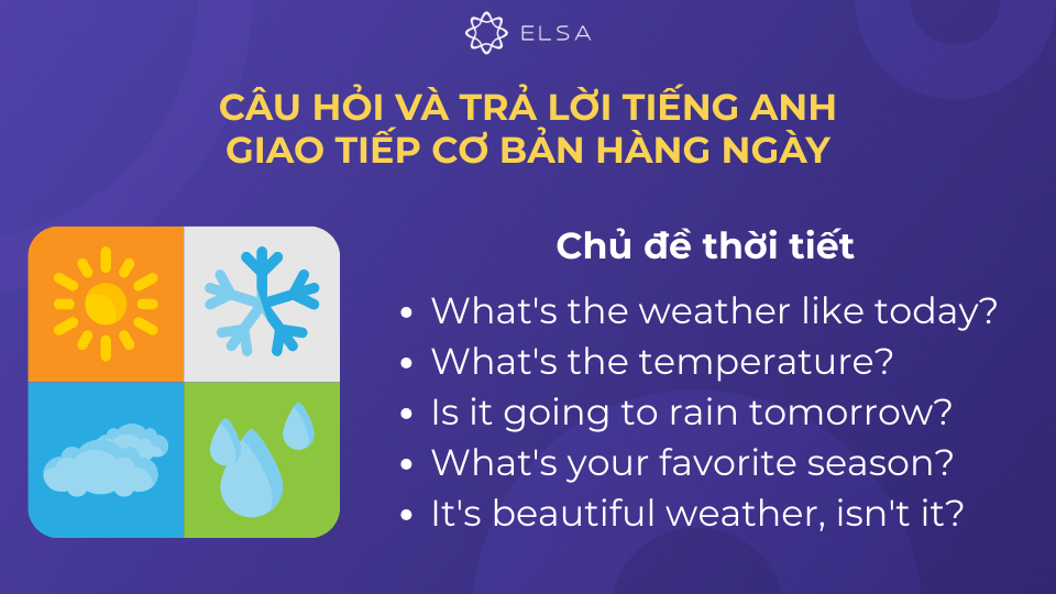 Các câu giao tiếp với chủ đề thời tiết Các câu giao tiếp với chủ đề thời tiết