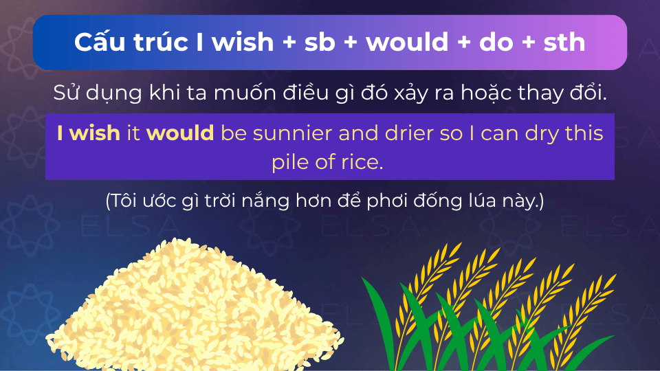 Câu ví dụ cấu trúc I wish + sb + would + do + sth