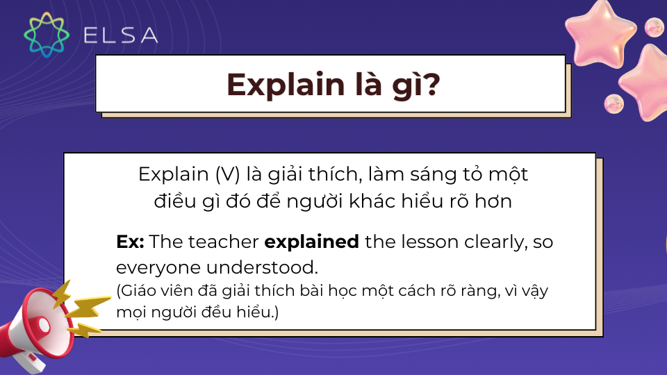 Khái niệm của explain Khái niệm của explain