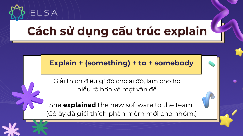 Cách sử dụng cấu trúc explain thường gặp Cấu trúc Explain to somebody