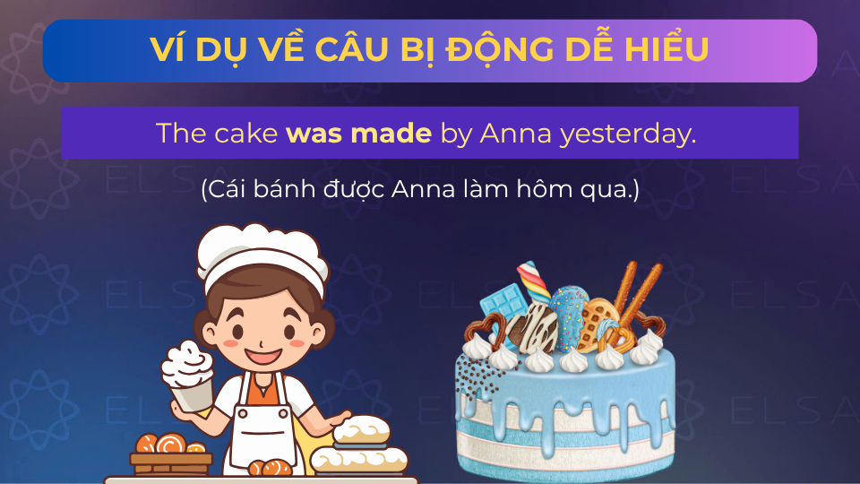 Câu ví dụ dùng dạng bị động
