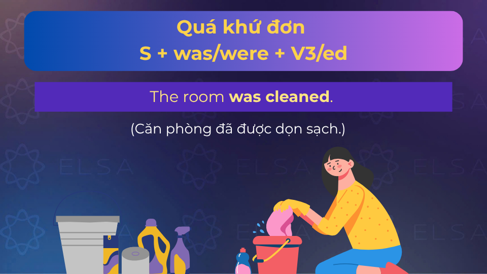Công thức và ví dụ câu bị động thì quá khứ đơn