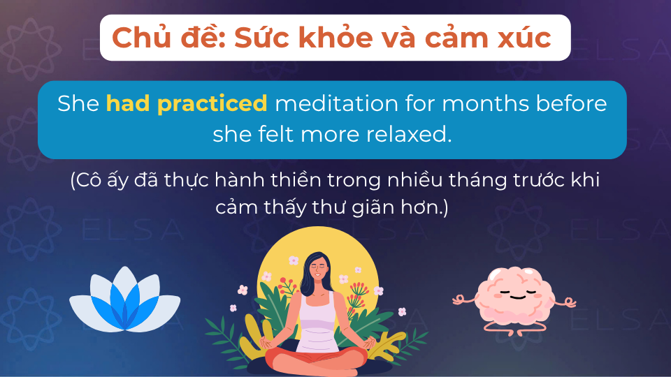 Câu ví dụ thì quá khứ hoàn thành theo chủ đề sức khỏe, cảm xúc