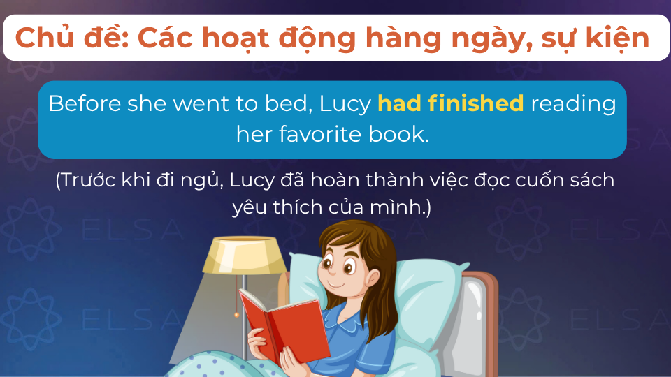 Câu ví dụ thì quá khứ hoàn thành theo chủ đề hoạt động hàng ngày, sự kiện