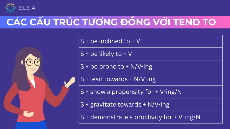 Một vài cấu trúc tương đồng với Tend to