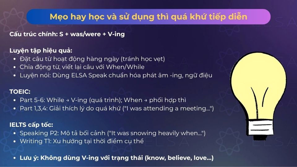 Mẹo học và sử dụng thì quá khứ tiếp diễn cực hay