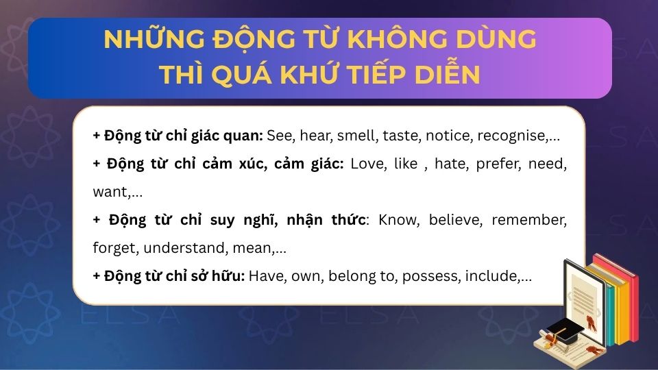 Những động từ không dùng thì quá khứ tiếp diễn