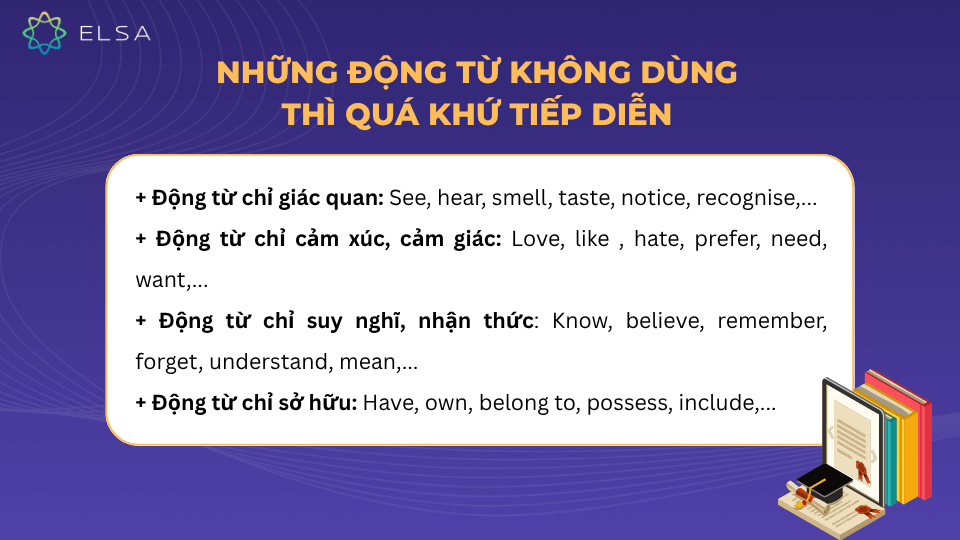 Những động từ không dùng thì quá khứ tiếp diễn