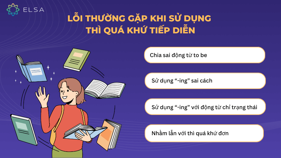 Các lỗi thường gặp khi sử dụng thì quá khứ tiếp diễn