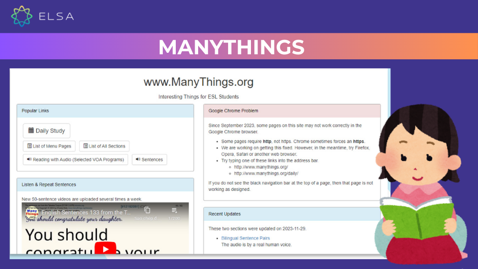 ManyThings - Web đọc tiếng Anh online ManyThings - Web đọc tiếng Anh online